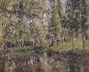 Camille Pissarro forest Laundry oil on canvas